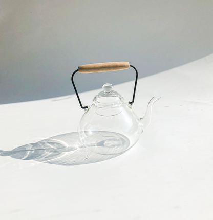 Glass Kettle with Oak Handle by PROSE Tabletop