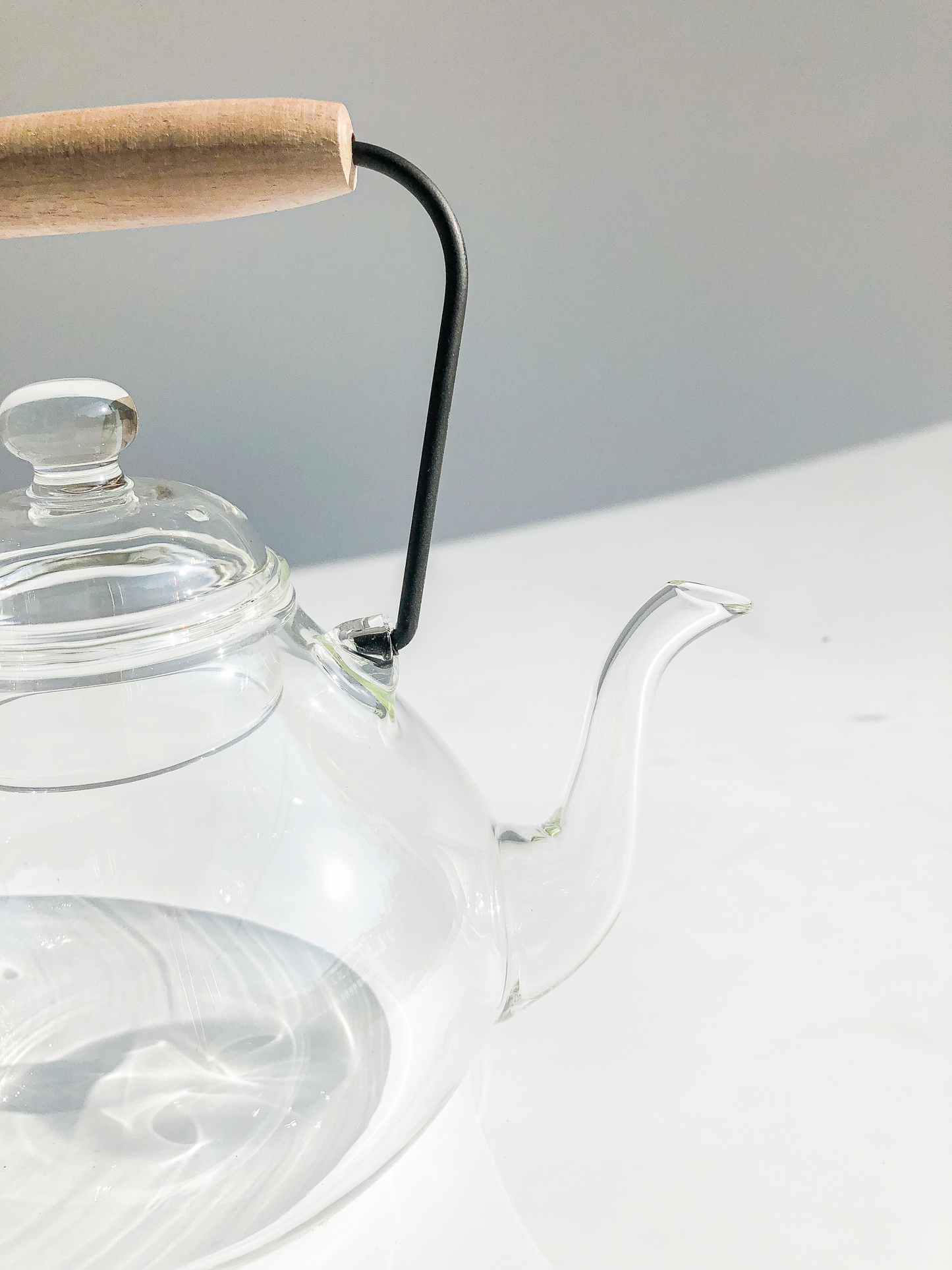 Wooden Handle Glass Kettle by PROSE Tabletop