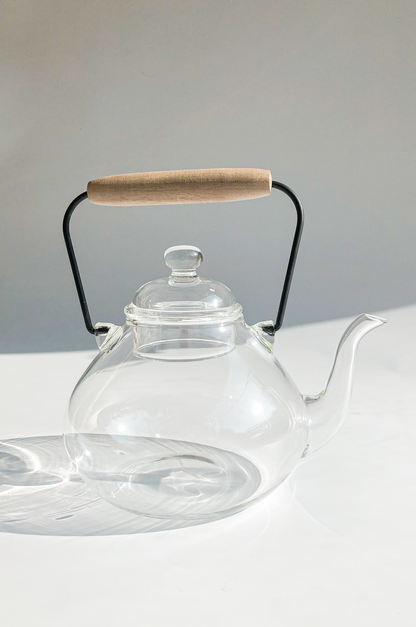 Glass Kettle with Oak Handle by PROSE Tabletop