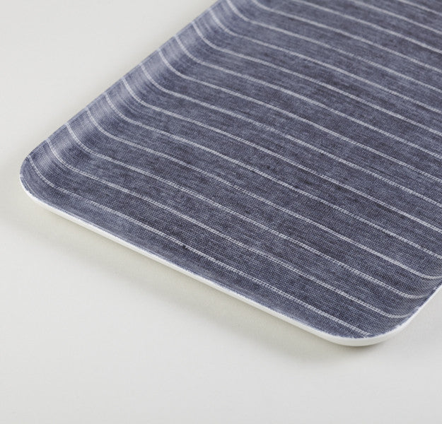 Navy & White Rectangle Linen Tray - Emporium of the Modern Man
 - 1