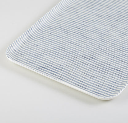 Blue & White Rectangle Linen Tray - Emporium of the Modern Man
 - 1