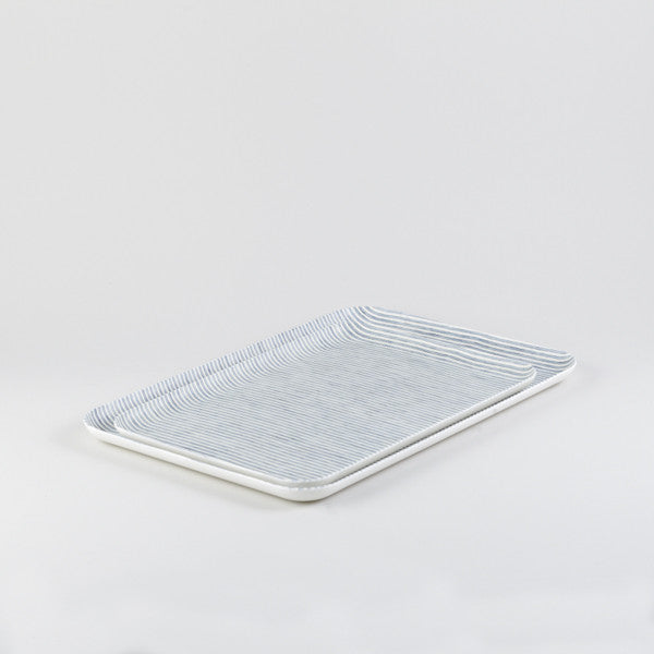 Blue & White Rectangle Linen Tray - Emporium of the Modern Man
 - 3