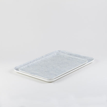 Blue & White Rectangle Linen Tray - Emporium of the Modern Man
 - 3