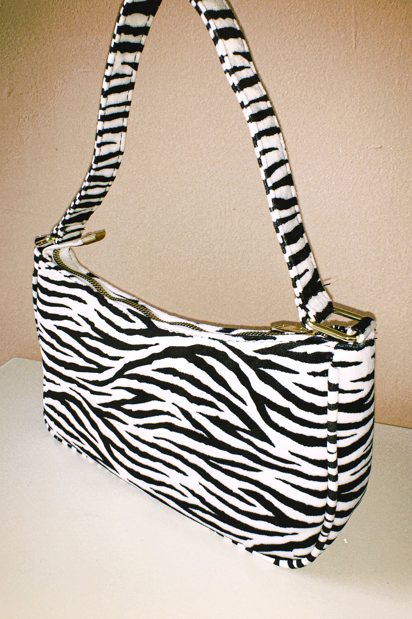 The Zebra Baguette Bag by Veronique