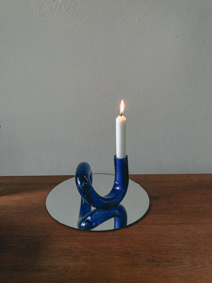 The Squiggle Candle Holder & Vase in Ultramarine by PROSE Décor