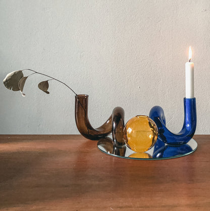 The Squiggle Candle Holder & Vase in Ultramarine by PROSE Décor