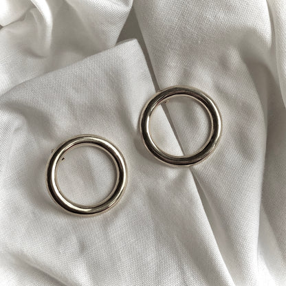 Flat Hoop Earrings by Veronique 925 Silver