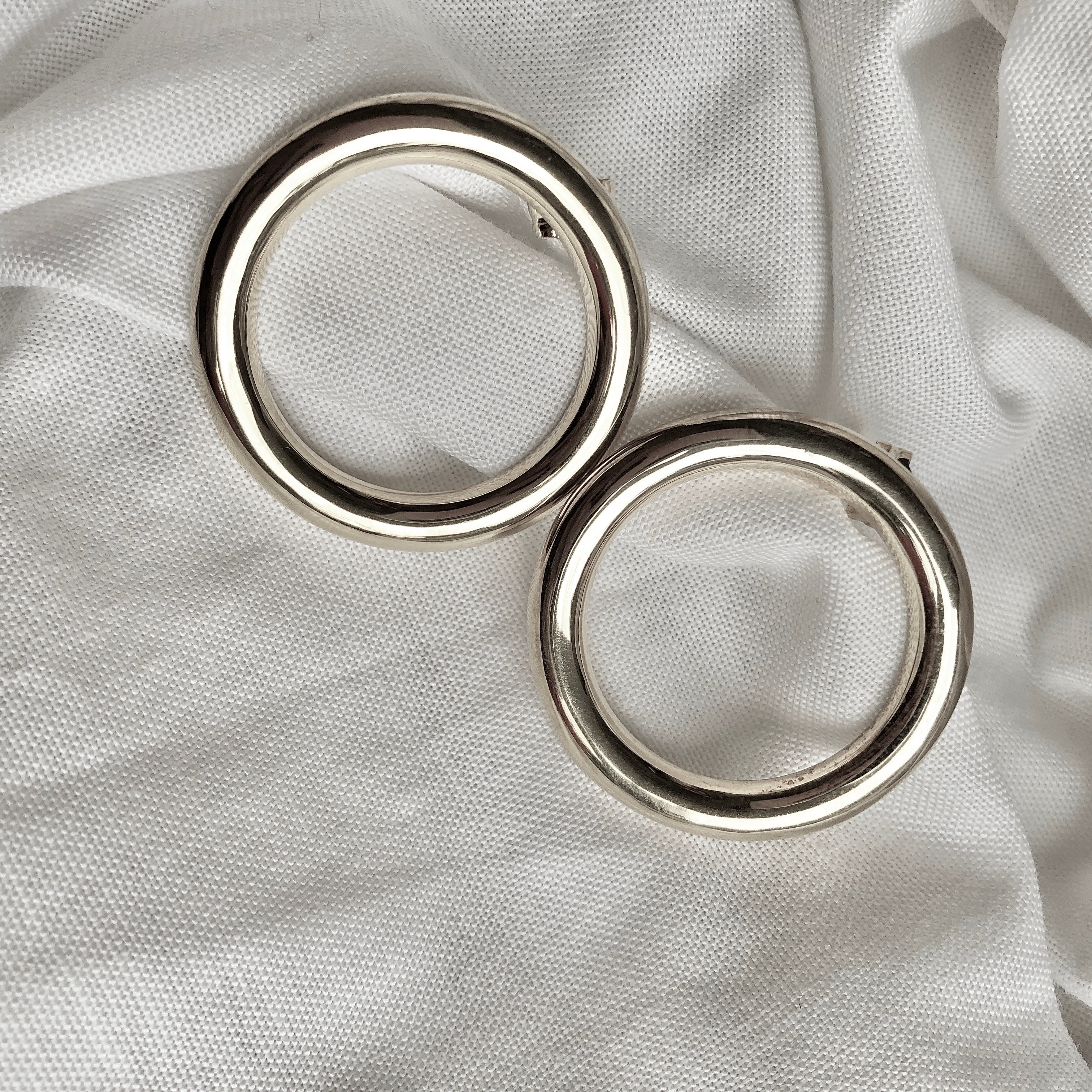 Flat Hoop Earrings by Veronique 925 Silver