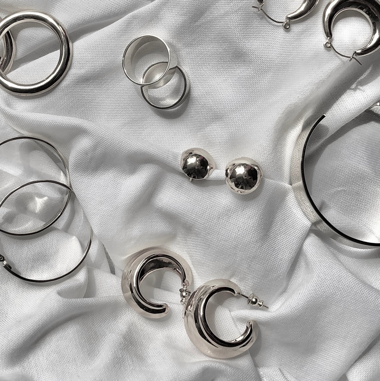 Thick Flat Band Rings by Veronique 925 Silver