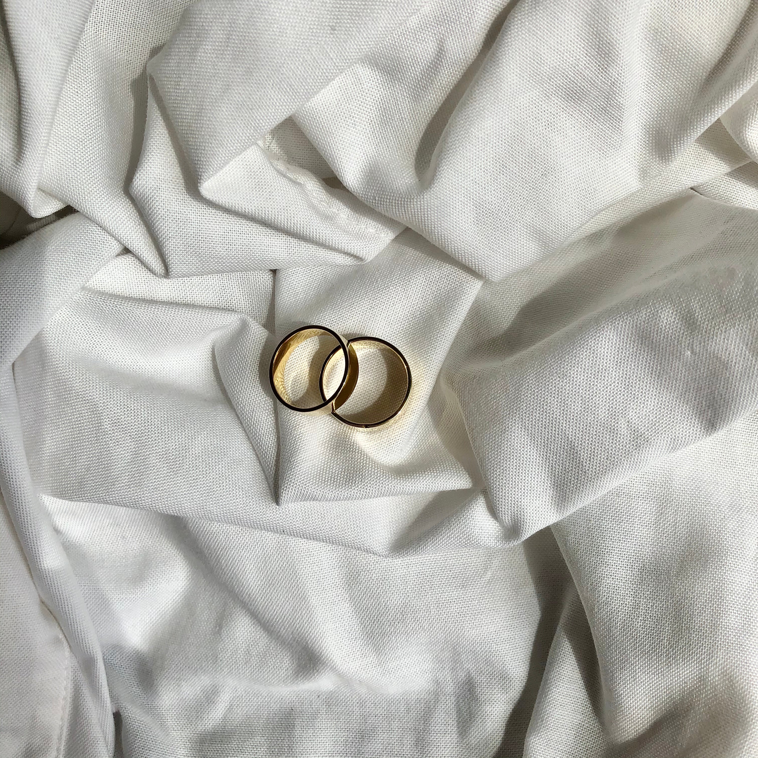 Thick Flat Band Rings by Veronique 925 Silver