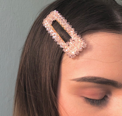 Morganite Hair Barrettes by Veronique