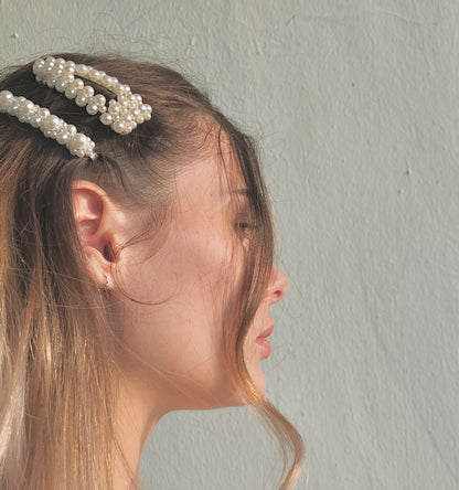 Triangular Pearl Barrettes by Veronique