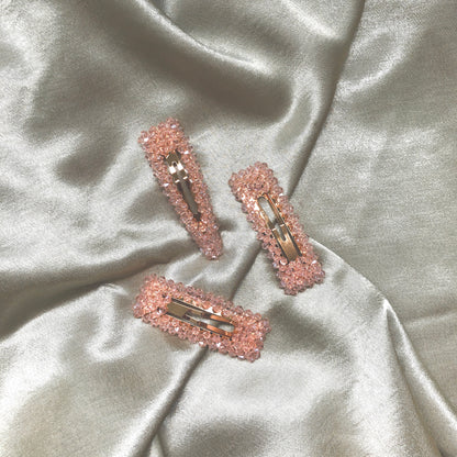 Morganite Hair Barrettes by Veronique