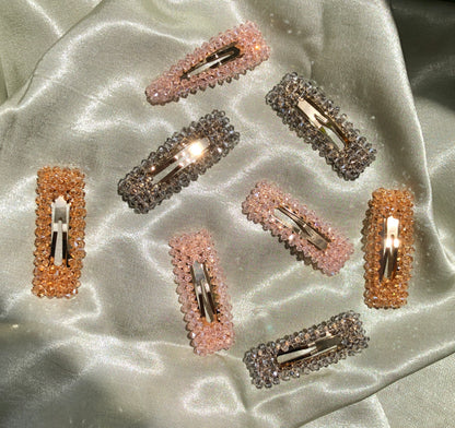 Morganite Hair Barrettes by Veronique