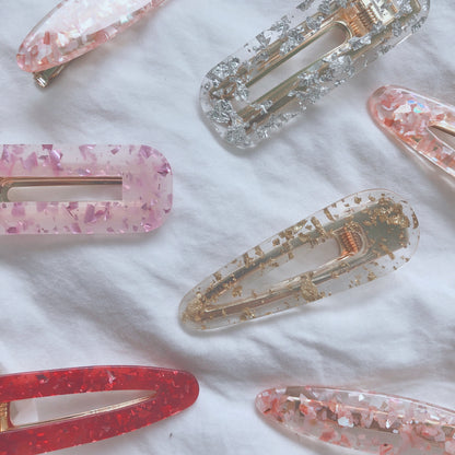 Terrazzo Rectangular Barrettes by Veronique