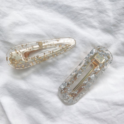 Terrazzo Rectangular Barrettes by Veronique