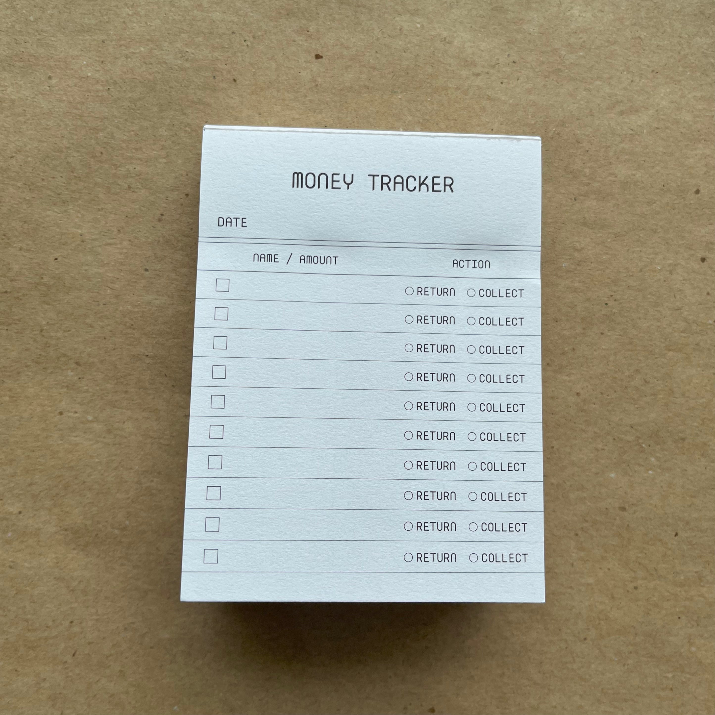 Money Tracker Notepad by OFFCUT