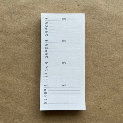 Travel Schedule Notepad by OFFCUT