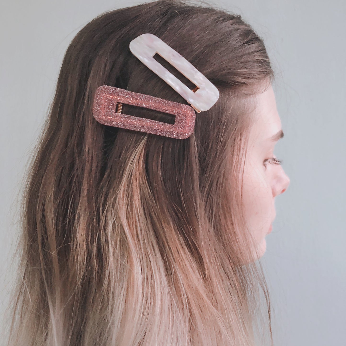 Terrazzo Rectangular Barrettes by Veronique