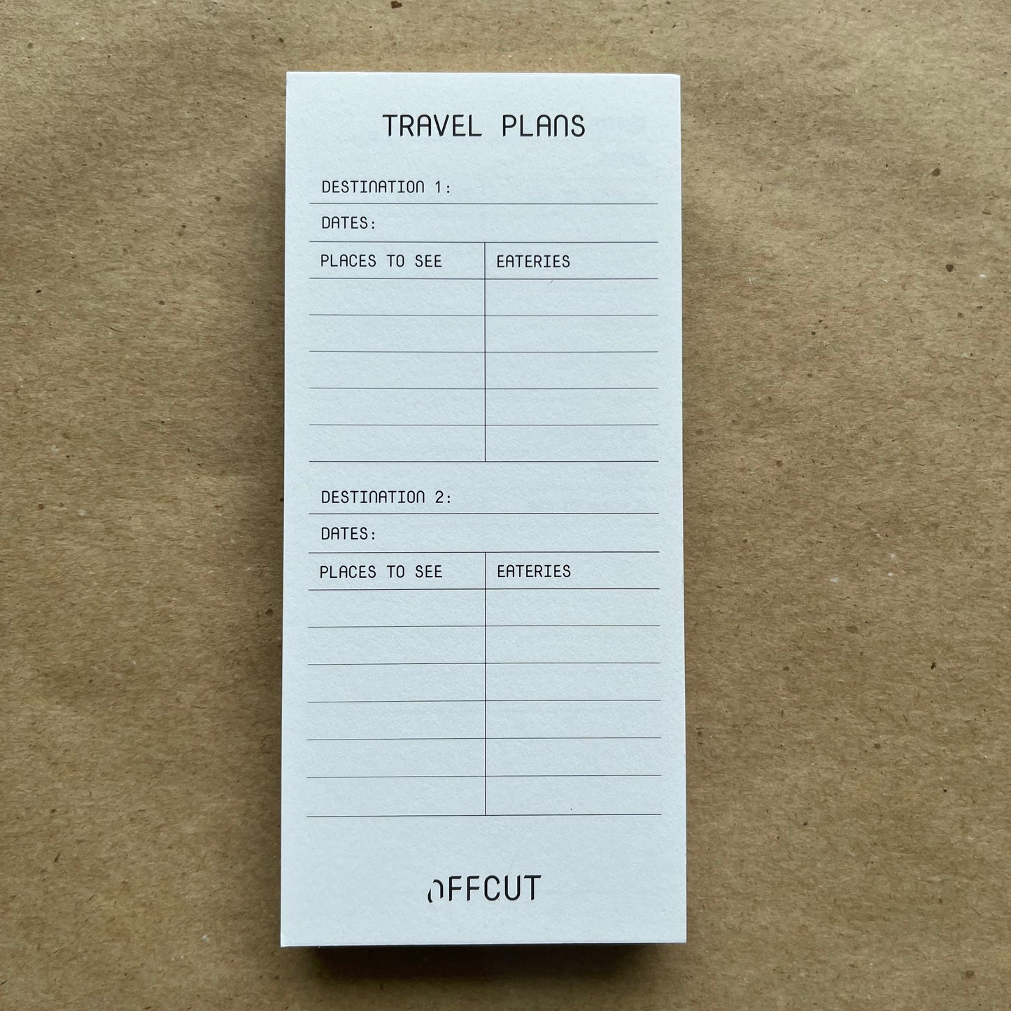 Travel Plans Notepad by OFFCUT