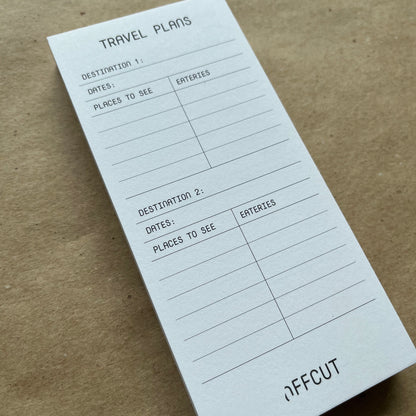 Travel Plans Notepad by OFFCUT