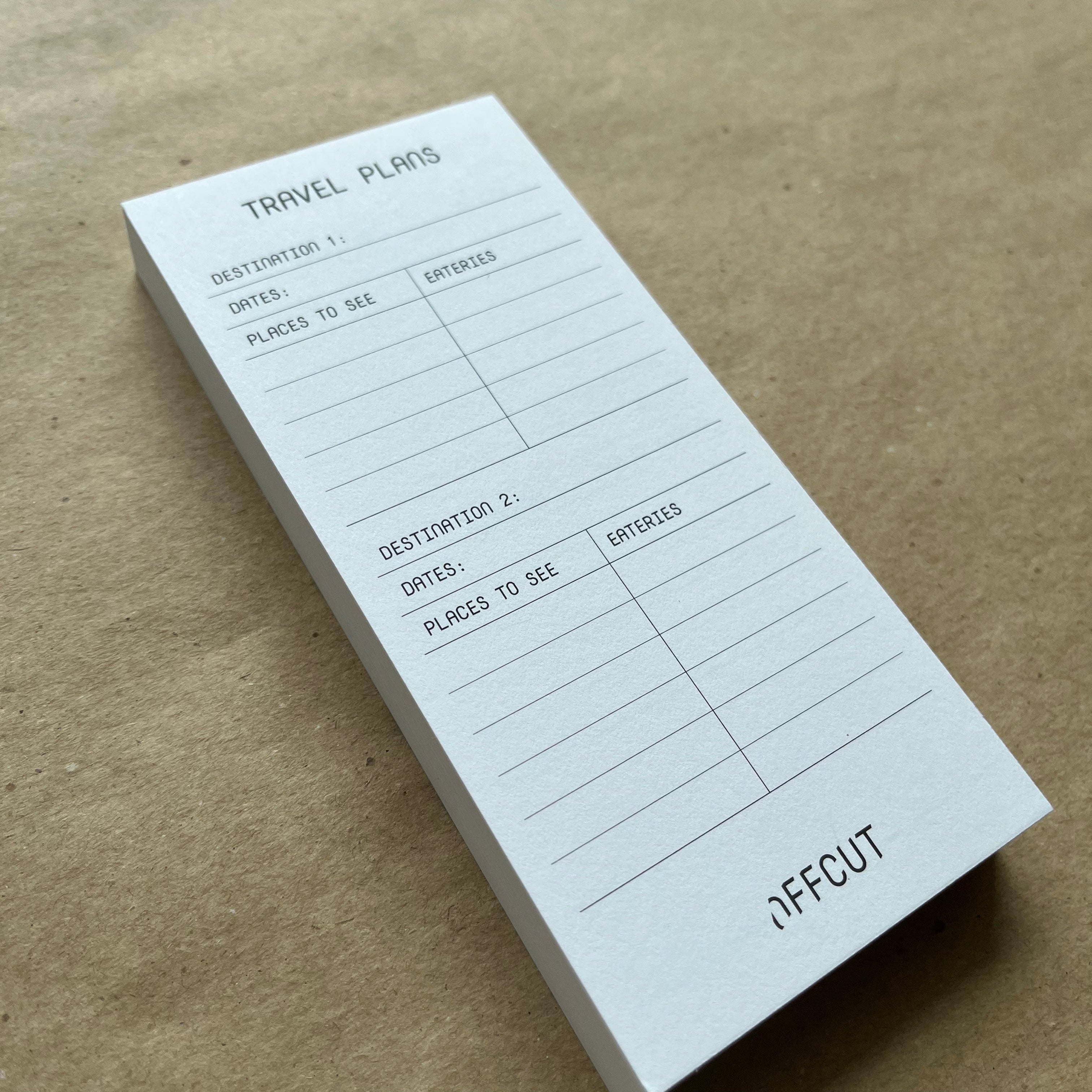 Travel Plans Notepad by OFFCUT
