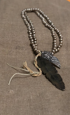 GF X MB FEATHER NECKLACE by George Frost
