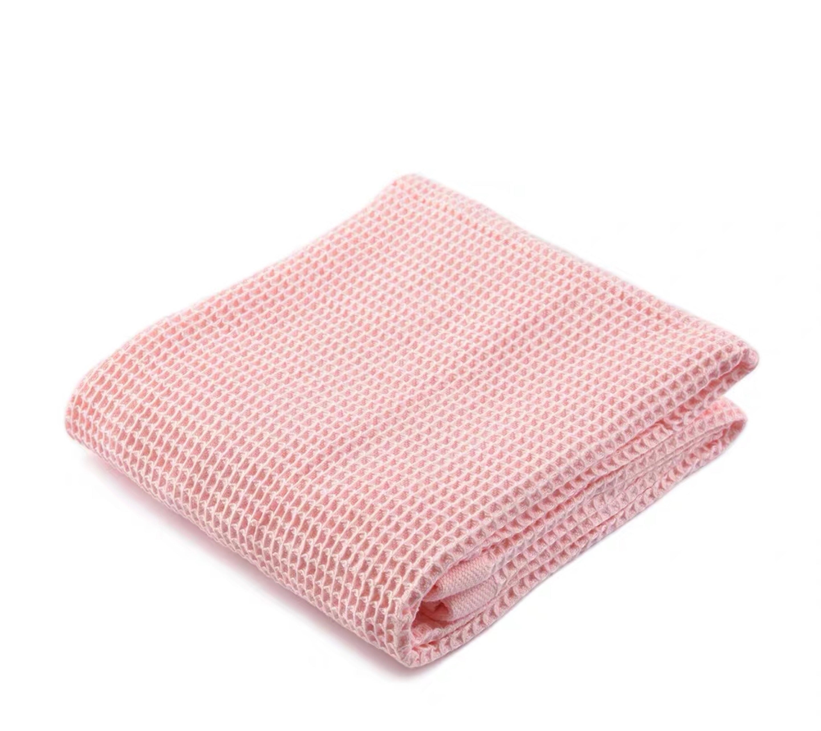 Waffle Bath Towel in Blush by PROSE Décor
