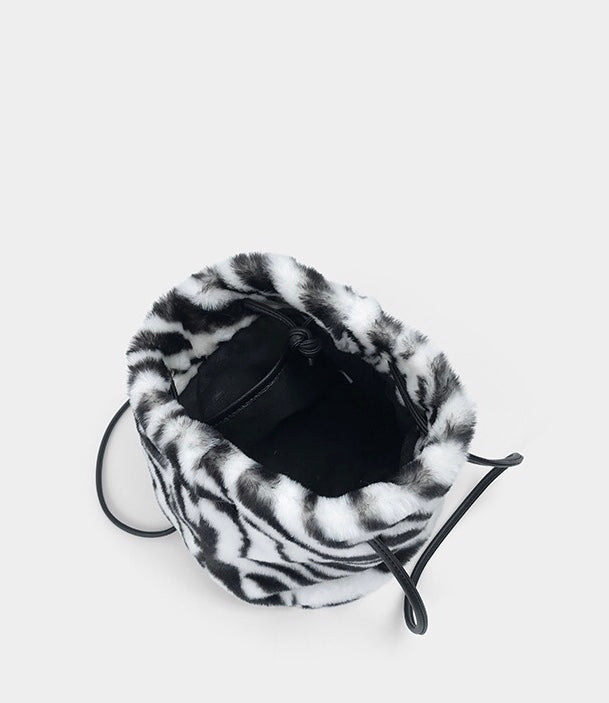 Fuzzy Crossbody Sling Bag in Leopard  by Veronique