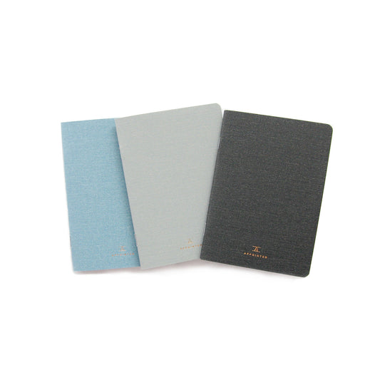 Linen Jotters|Grid - set of 3 - Emporium of the Modern Man
 - 1