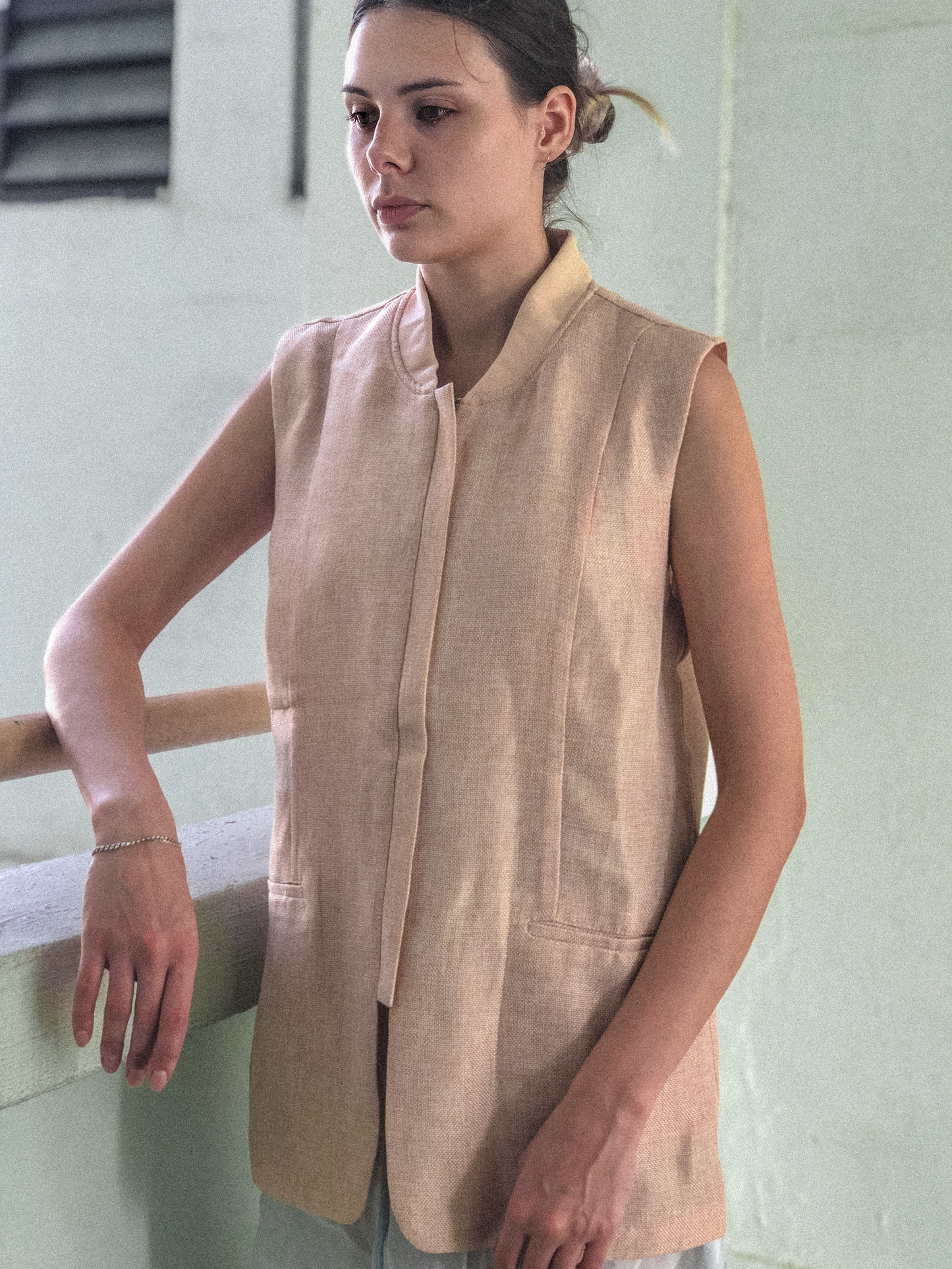 Linen Vest (Blush) by Ultramarine