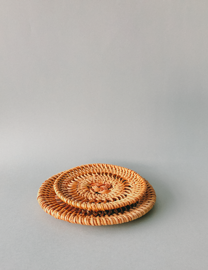 Handwoven Rattan Coasters (8CM)  by PROSE Tabletop