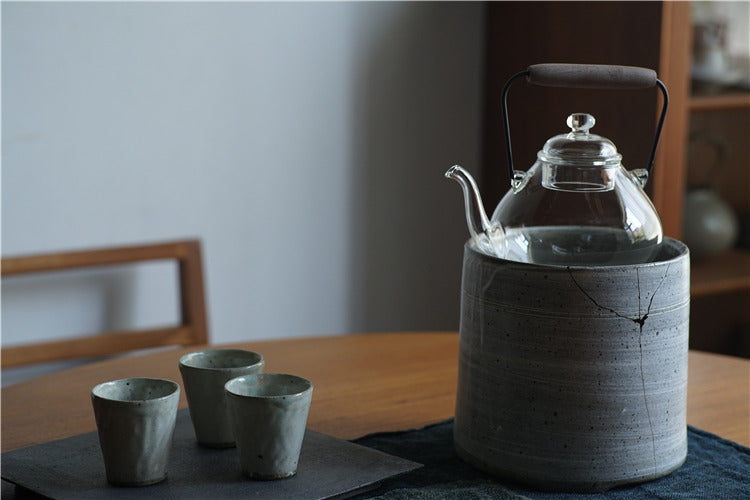 Glass Kettle with Oak Handle by PROSE Tabletop