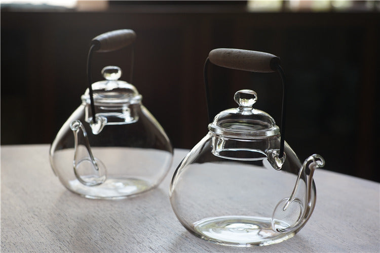 Glass Kettle with Oak Handle by PROSE Tabletop