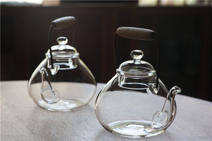 Glass Kettle with Oak Handle by PROSE Tabletop
