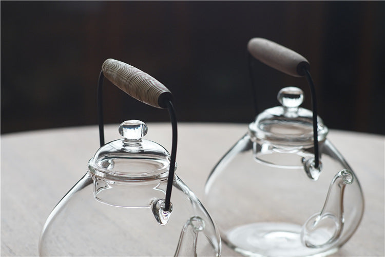 Glass Kettle with Oak Handle by PROSE Tabletop