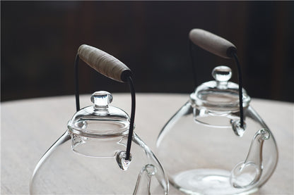 Glass Kettle with Oak Handle by PROSE Tabletop