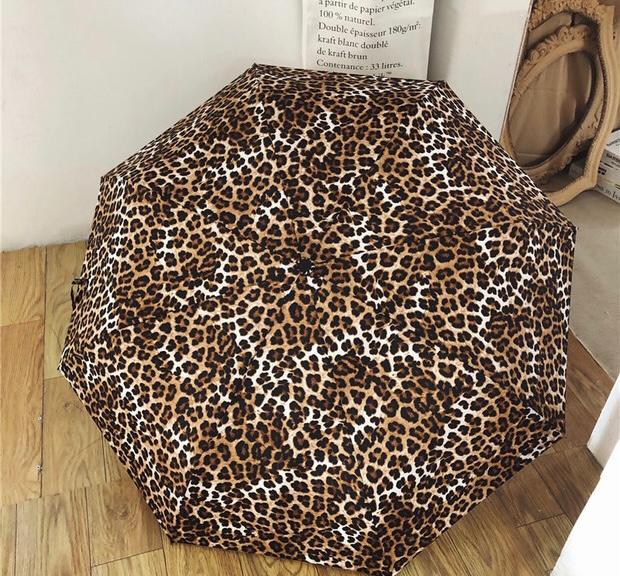 Leopard Print Foldable Umbrella by Veronique