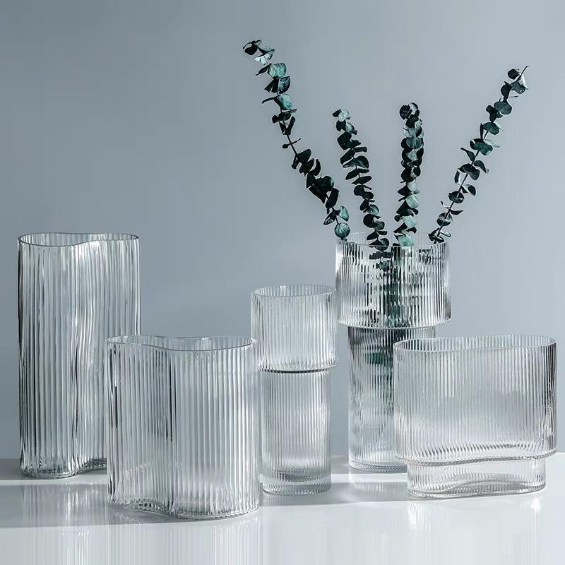 Akira Clear Ripple Vase by PROSE Botanical