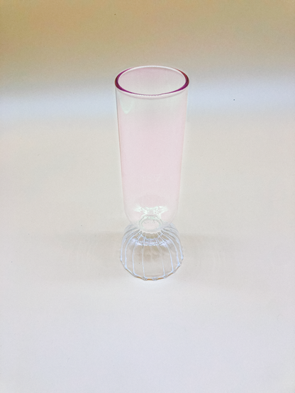 Handblown Pink Champagne Glass by PROSE Tabletop