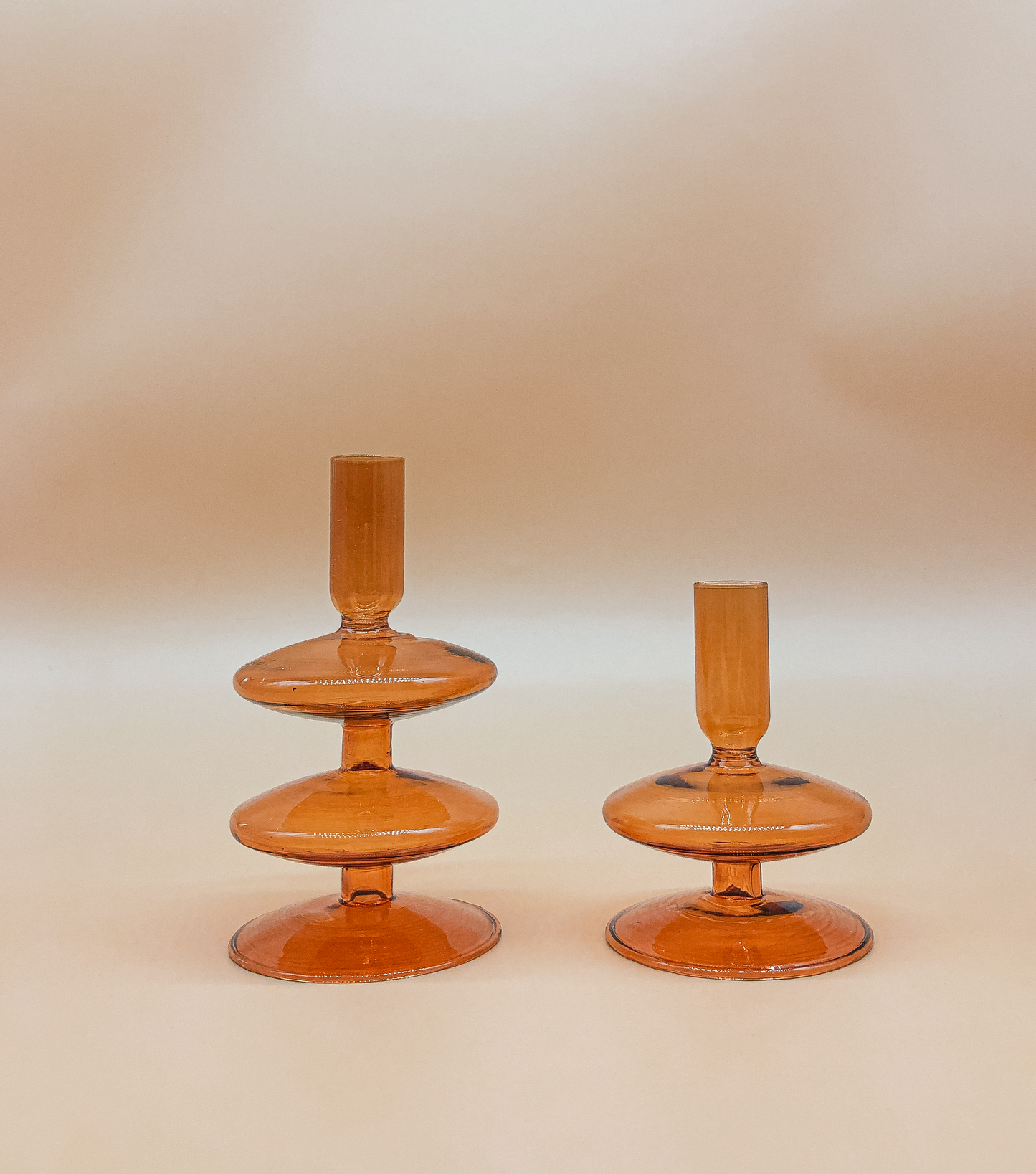 Double Decker Candle Holder in Amber by PROSE Décor