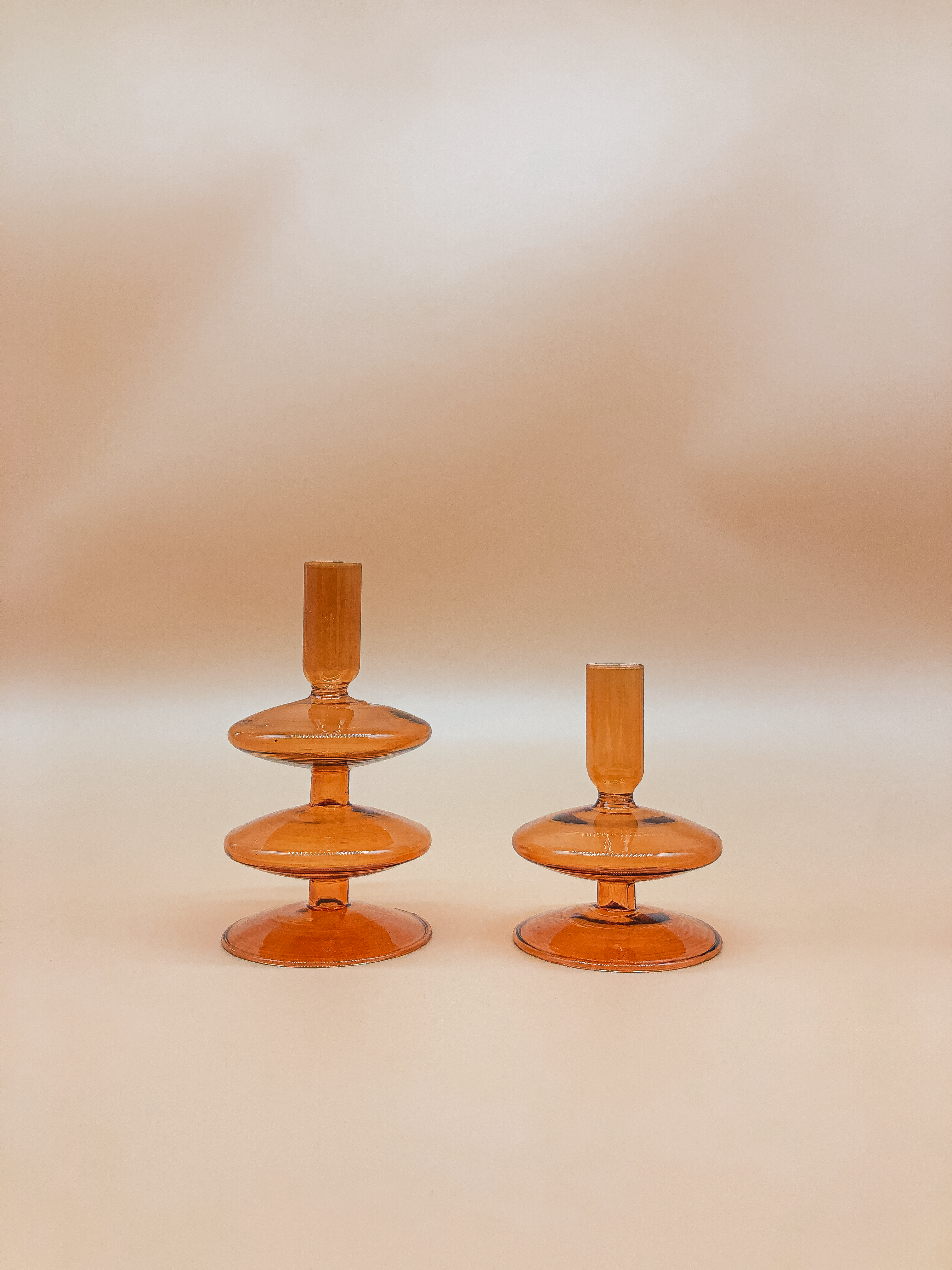 Single Decker Candle Holder in Amber by PROSE Décor