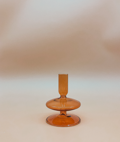 Double Decker Candle Holder in Amber by PROSE Décor