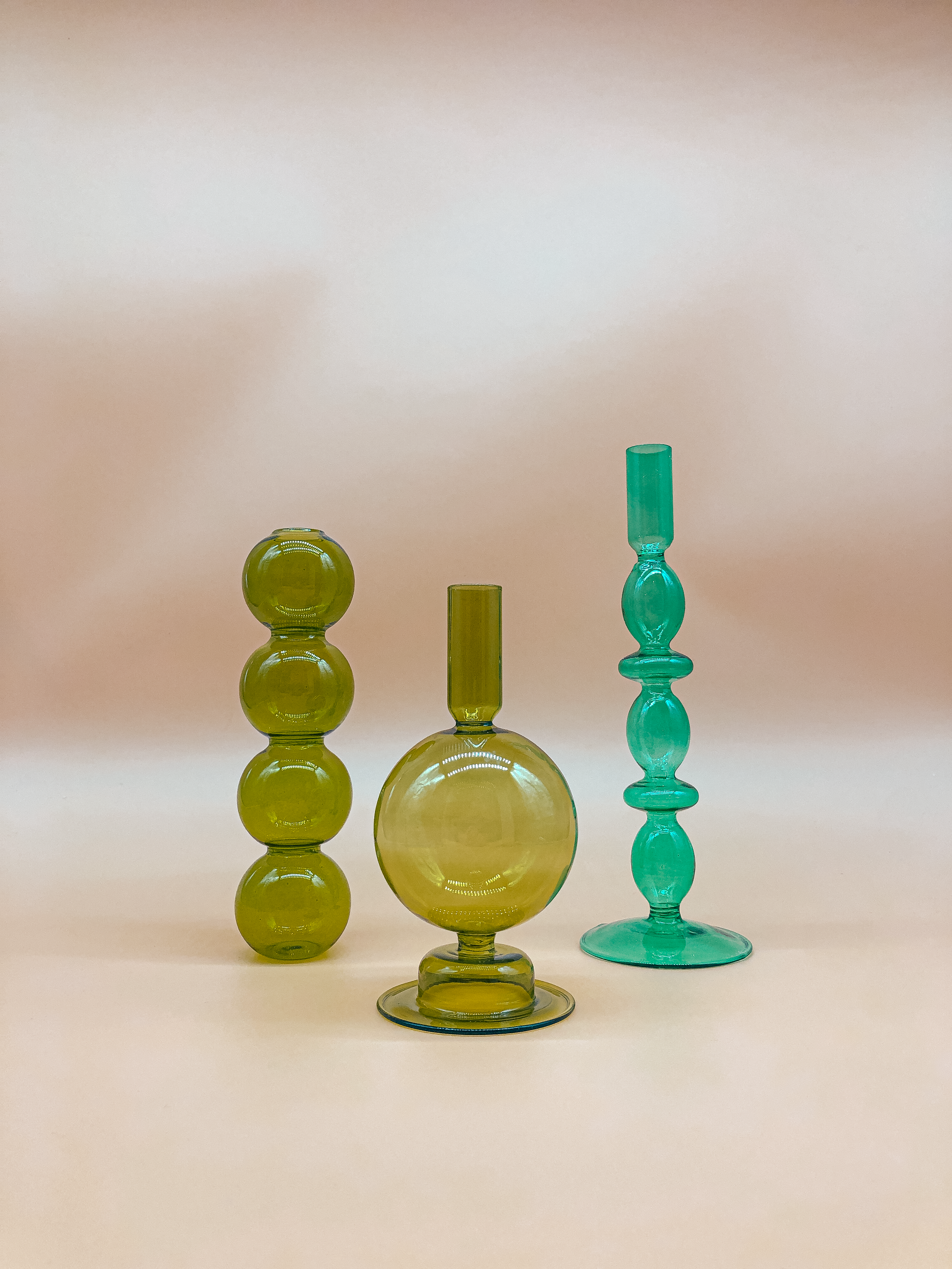 Balloon Candle Holder in Olive by PROSE Décor