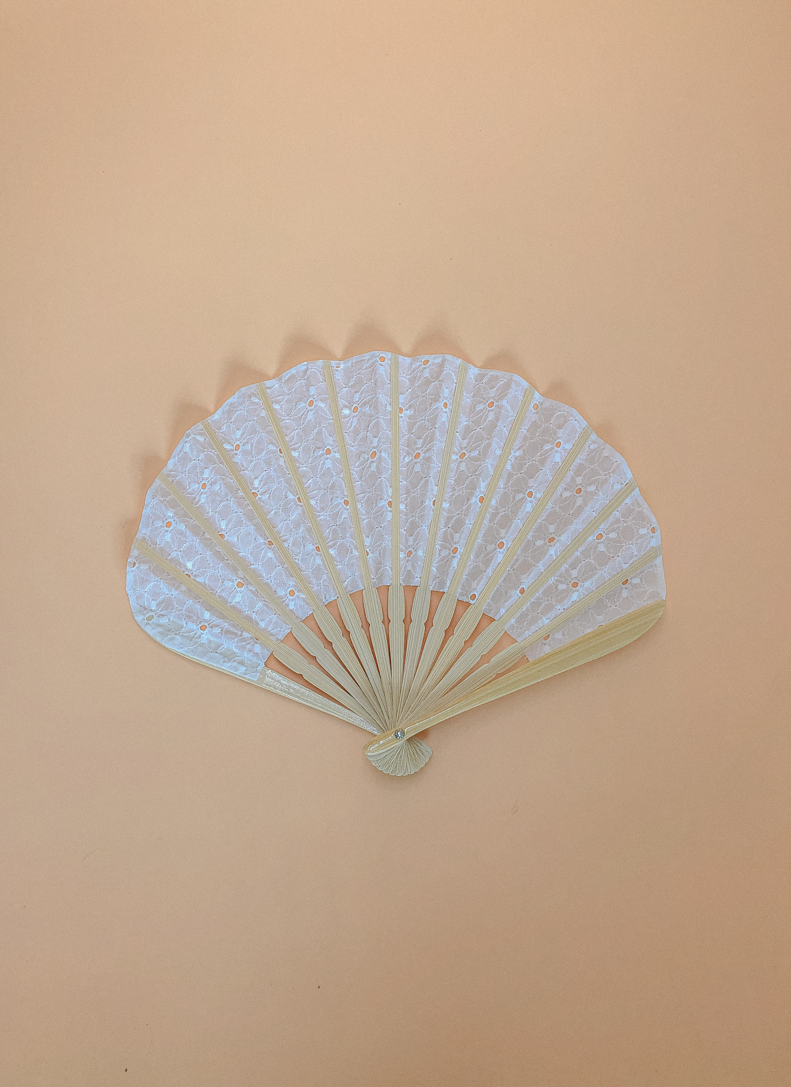 White Broderie Fan by PROSE Décor