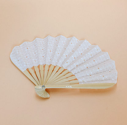 White Broderie Fan by PROSE Décor