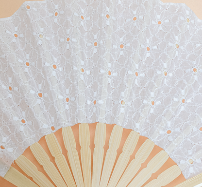 White Broderie Fan by PROSE Décor