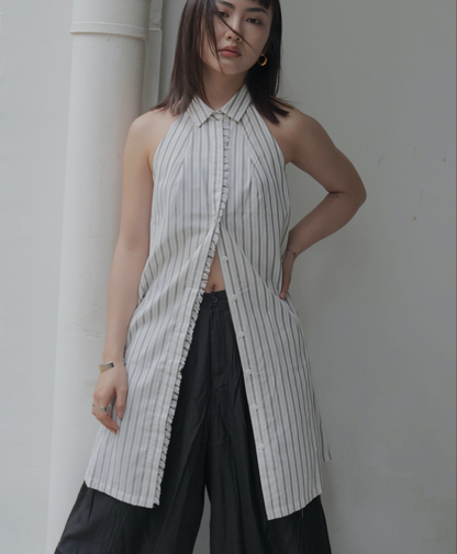 Sleeveless Pinstripe Shirtdress #45