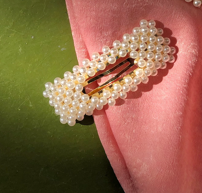 Rectangular Pearl Barrettes by Veronique