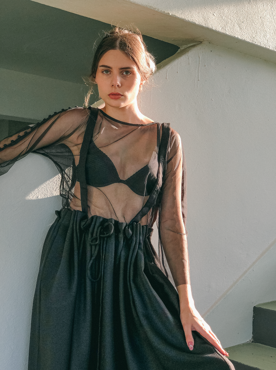 Sheer Button-Up Top by Ultramarine Studio